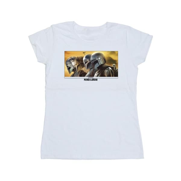 Star Wars Dam/Tjej - The Mandalorian - T-shirt i bomull med målad grupp