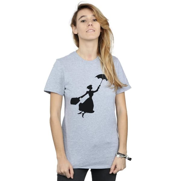 Disney Womens/Ladies Mary Poppins Flying Silhouette Cotton Boyfriend T-Shirt