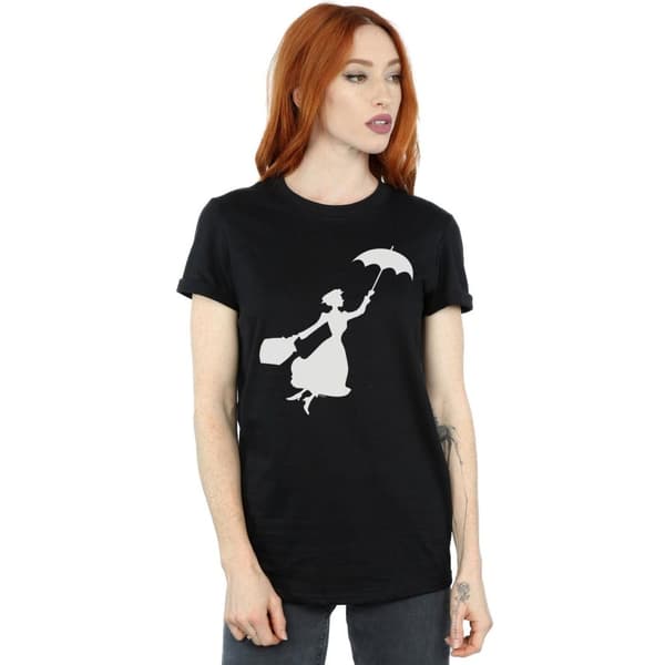 Disney Womens/Ladies Mary Poppins Flying Silhouette Cotton Boyfriend T-Shirt