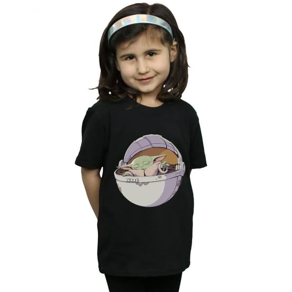 Star Wars Girls The Mandalorian Sleeping Child Cotton T-Shirt