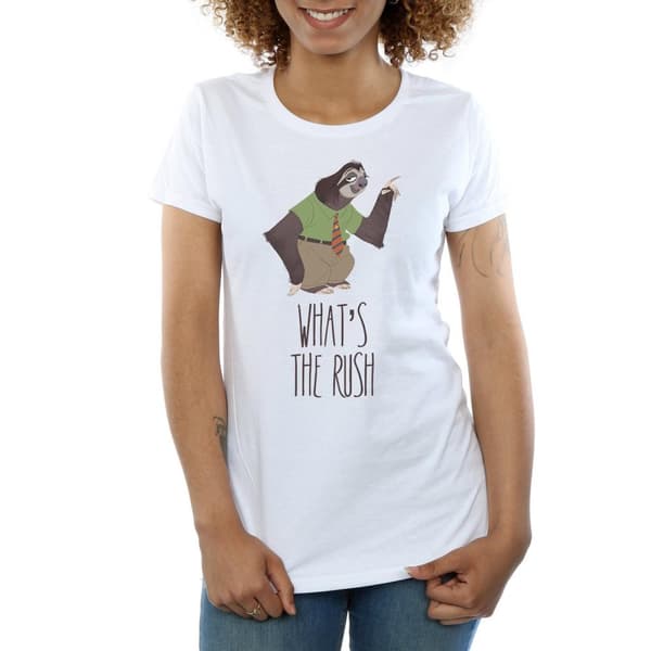 Disney Womens/Ladies Zootropolis What´s The Rush Cotton T-Shirt