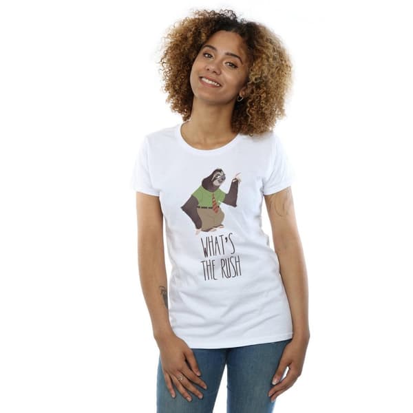 Disney Womens/Ladies Zootropolis What´s The Rush Cotton T-Shirt
