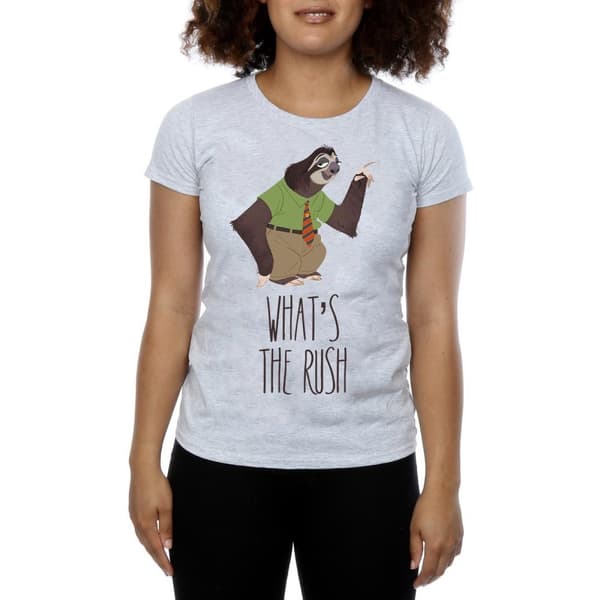 Disney Womens/Ladies Zootropolis What´s The Rush Cotton T-Shirt