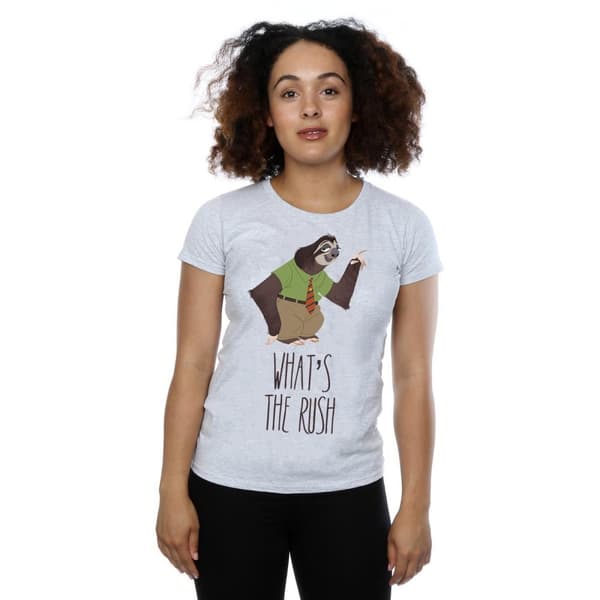 Disney Womens/Ladies Zootropolis What´s The Rush Cotton T-Shirt