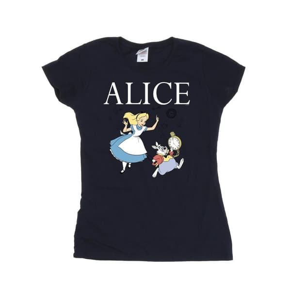 Disney Dam/Tjej - Alice i underlandet - Följ kaninen - Bomulls-T-shirt