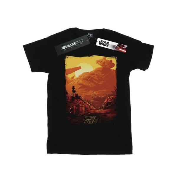Star Wars: The Force Awakens Mens Rey Art Poster T-Shirt