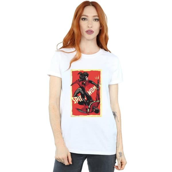 Marvel Womens/Ladies Spider-Woman Fight Cotton Boyfriend T-Shirt