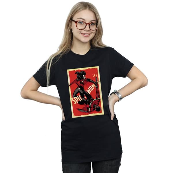 Marvel Womens/Ladies Spider-Woman Fight Cotton Boyfriend T-Shirt