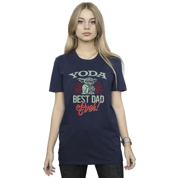 Star Wars Womens/Ladies Mandalorian Yoda Dad Cotton Boyfriend T-Shirt