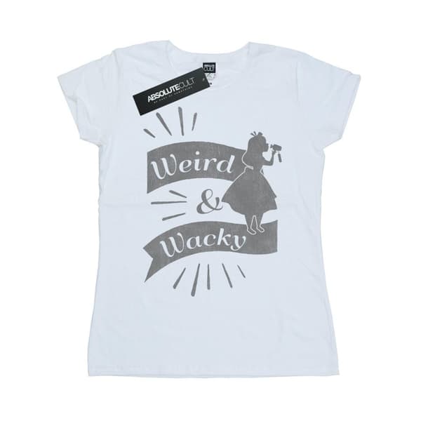 Disney Womens/Ladies Alice In Wonderland Weird And Wacky Cotton T-Shirt White M