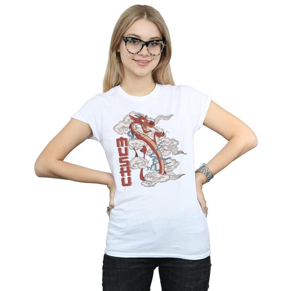 Disney Womens/Ladies Mulan Mushu Dragon Cotton T-Shirt
