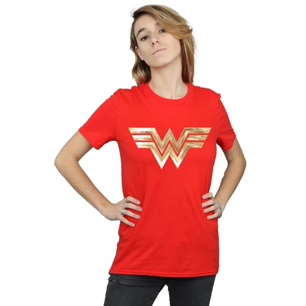 DC Comics Womens/Ladies Wonder Woman 84 Gold Emblem Cotton Boyfriend T-Shirt