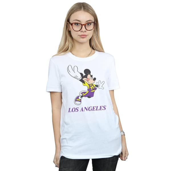 Disney Dam/Tjej Musse Pigg Los Angeles Boyfriend T-shirt i bomull