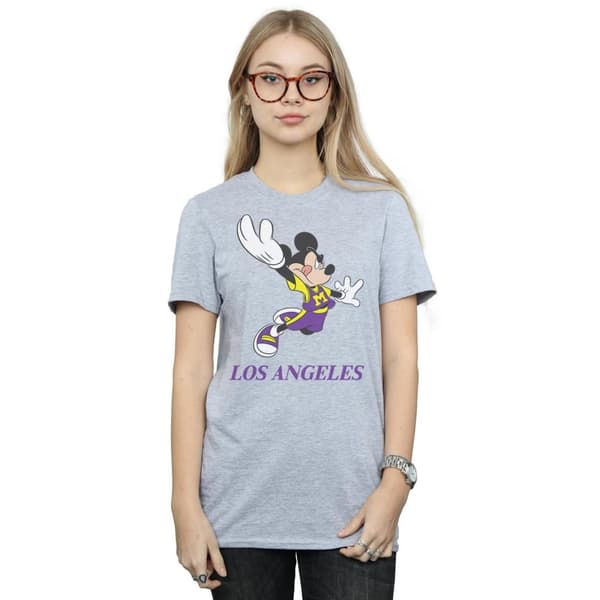Disney Womens/Ladies Mickey Mouse Los Angeles Cotton Boyfriend T-Shirt