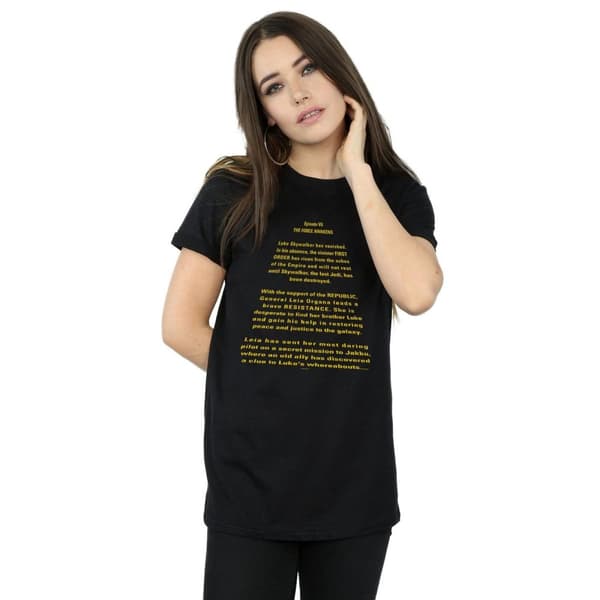 Star Wars Womens/Ladies The Force Awakens Opening Crawl Cotton Boyfriend T-Shirt