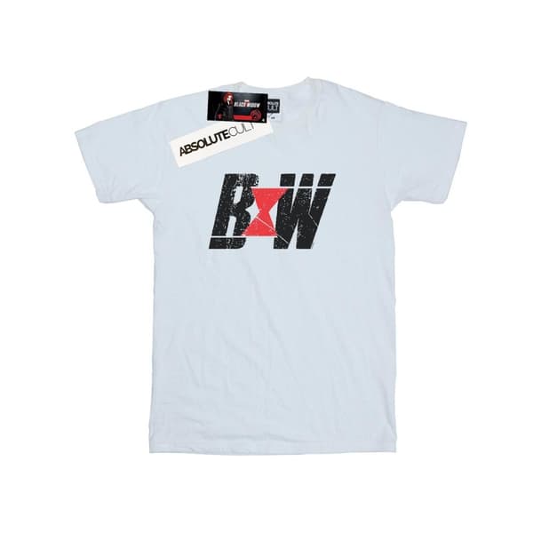 Marvel Girls Black Widow Movie Initial Logo Cotton T-Shirt