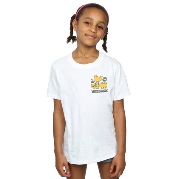 Woodstock T-shirt i bomull med bröstlogotyp för flickor