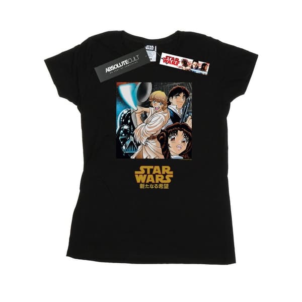 Star Wars Womens/Ladies Anime Poster Cotton T-Shirt Black XXL