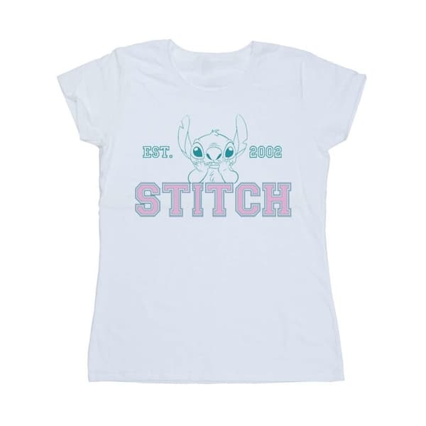 Disney Dam/Tjej Lilo And Stitch Collegial Pastellfärgad Bomulls-T-shirt