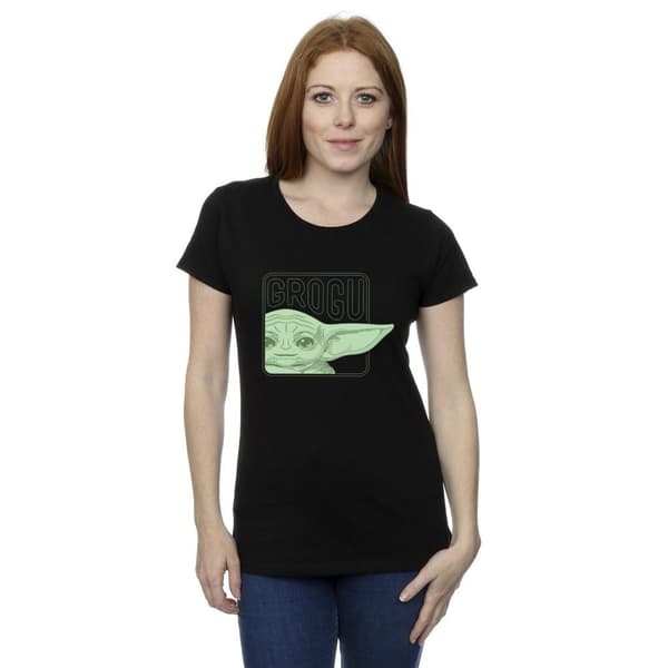 Star Wars Womens/Ladies The Mandalorian Grogu Box Cotton T-Shirt