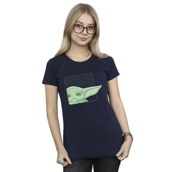 Star Wars Womens/Ladies The Mandalorian Grogu Box Cotton T-Shirt