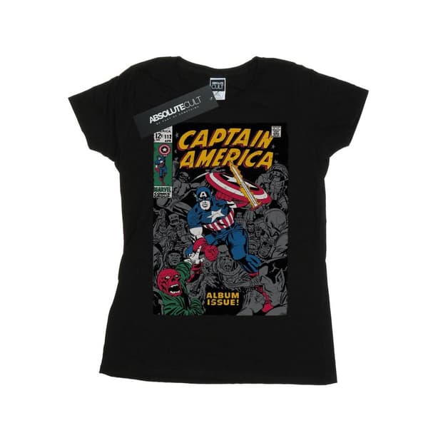 Marvel Womens/Ladies Captain America Album Issue Cover Cotton T-Shirt