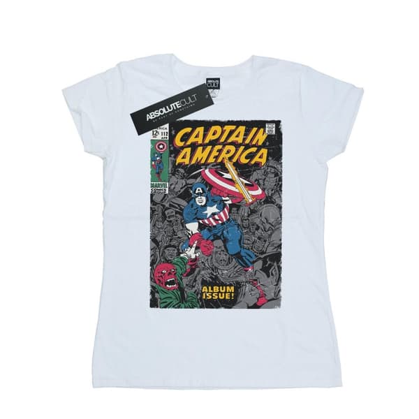 Marvel Womens/Ladies Captain America Album Issue Cover Cotton T-Shirt