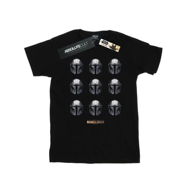 Star Wars T-shirt med hjälmmönster från The Mandalorian för pojkar Black 3-4 Years
