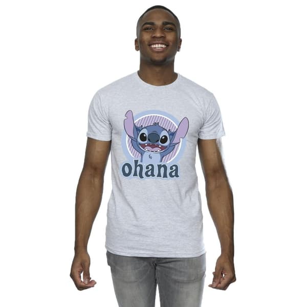 Disney Mens Lilo And Stitch Ohana Circle T-Shirt