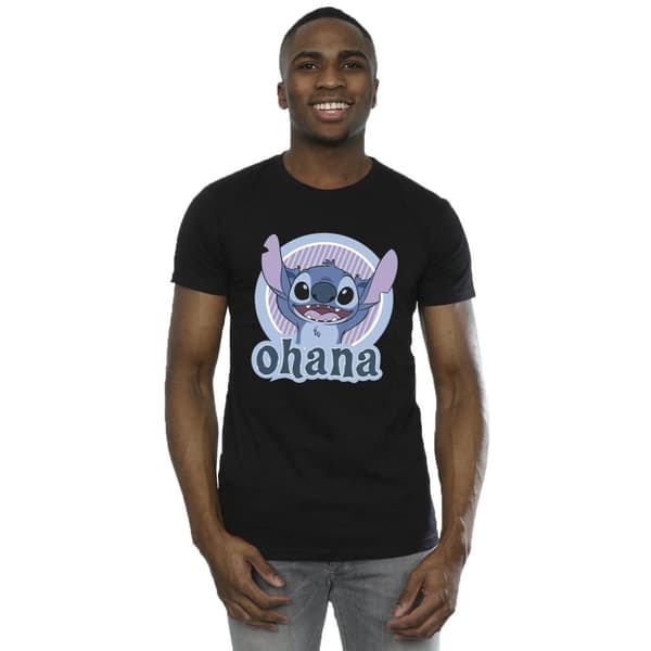 Disney Mens Lilo And Stitch Ohana Circle T-Shirt