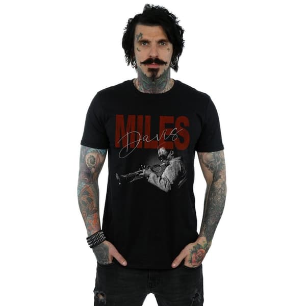 Miles Davis T-shirt med tryckfotografi för herrar