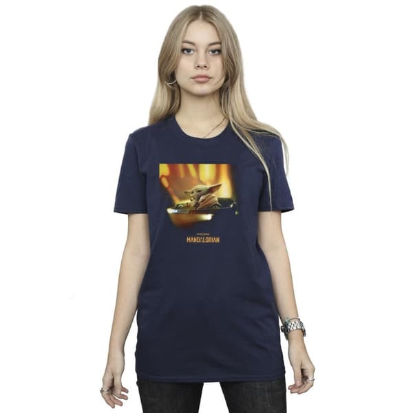 Star Wars Womens/Ladies The Mandalorian Grogu Painted Cotton Boyfriend T-Shirt