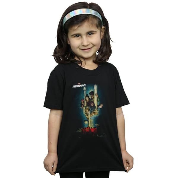Marvel T-shirt i bomull med Runaways-affisch för flickor