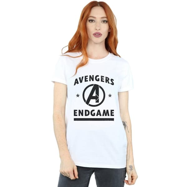 Marvel Womens/Ladies Avengers Endgame Varsity Cotton Boyfriend T-Shirt