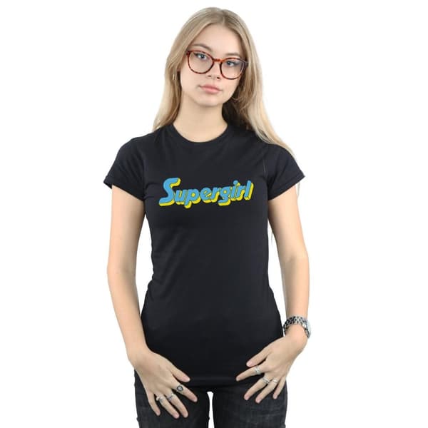 DC Comics Womens/Ladies Supergirl Text Logo Cotton T-Shirt