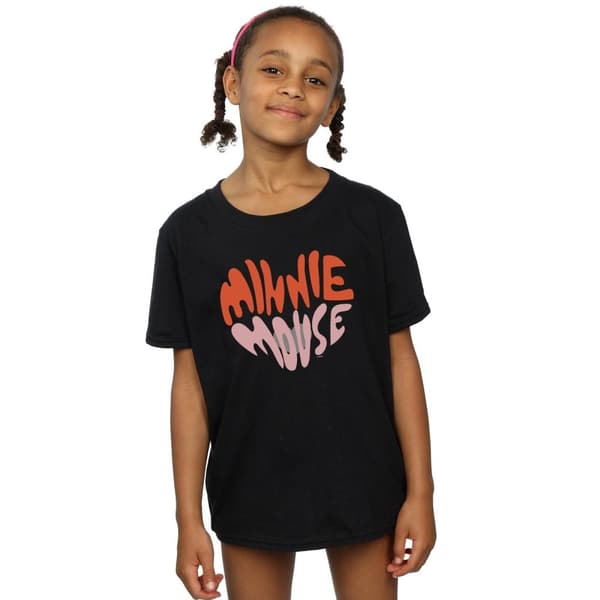 Disney Girls Minnie Mouse Heart Shaped Cotton T-Shirt
