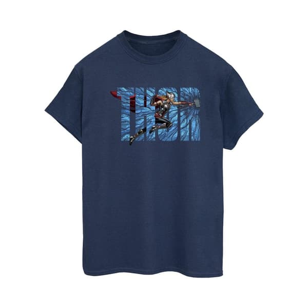 Marvel Womens/Ladies Thor Love And Thunder Smash Cotton Boyfriend T-Shirt