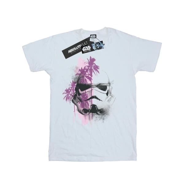 Star Wars Girls Rogue One Stormtrooper Palm Trees Cotton T-Shirt White 5-6 Years