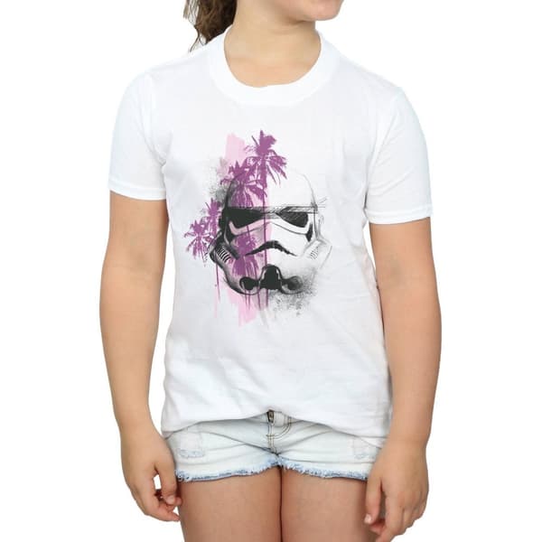 Star Wars Girls Rogue One Stormtrooper Palm Trees Cotton T-Shirt