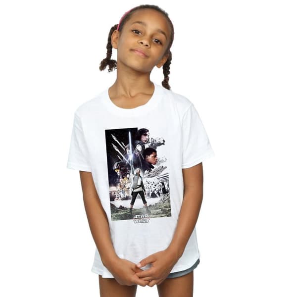 Star Wars Girls The Last Jedi Character Poster Cotton T-Shirt