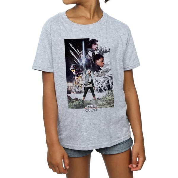 Star Wars Girls The Last Jedi Character Poster Cotton T-Shirt