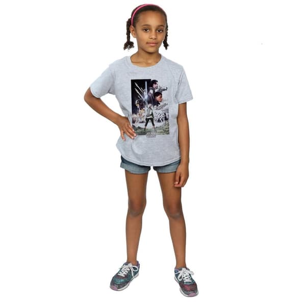 Star Wars Girls The Last Jedi Character Poster Cotton T-Shirt