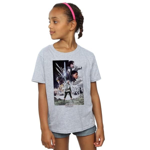 Star Wars Girls The Last Jedi Character Poster Cotton T-Shirt