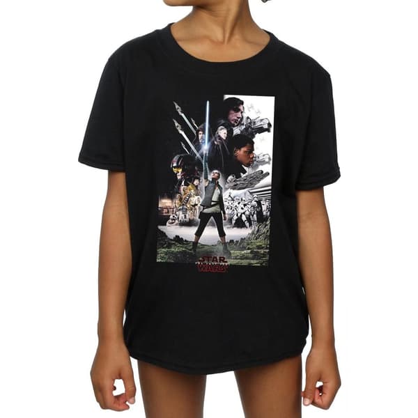 Star Wars Girls The Last Jedi Character Poster Cotton T-Shirt