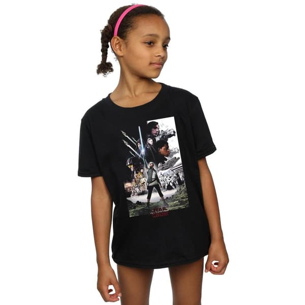 Star Wars Girls The Last Jedi Character Poster Cotton T-Shirt
