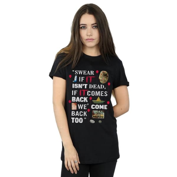 It Chapter 2 Womens/Ladies Come Back Too Cotton Boyfriend T-Shirt
