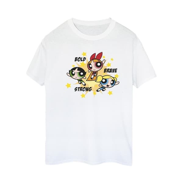 The Powerpuff Girls Womens/Ladies Girls Bold Brave Strong Cotton Boyfriend T-Shirt