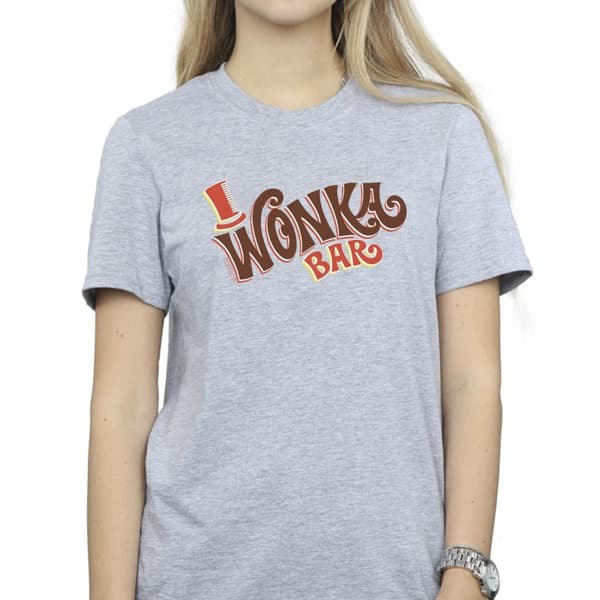 Willy Wonka Dam/dam Bar Logo Boyfriend T-shirt i bomull