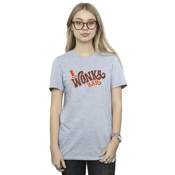 Willy Wonka Dam/dam Bar Logo Boyfriend T-shirt i bomull