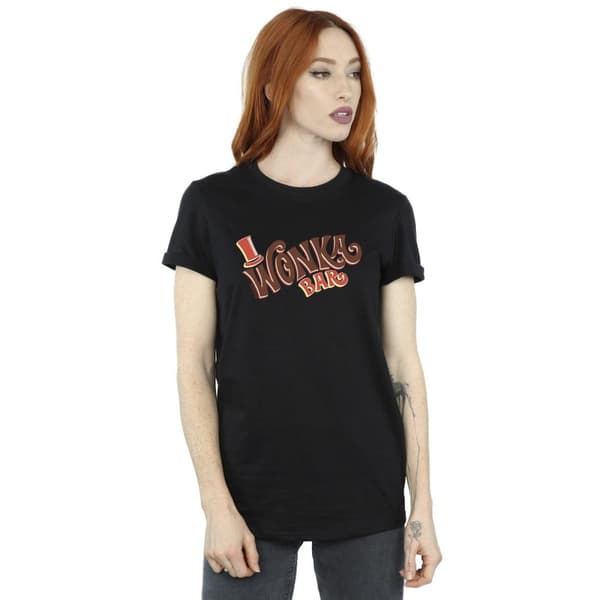 Willy Wonka Dam/dam Bar Logo Boyfriend T-shirt i bomull